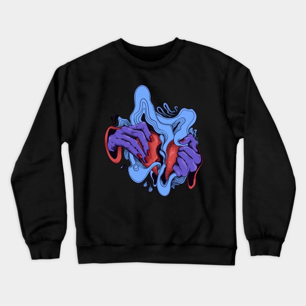 BROKEN HEART VALENTINE HAND Crewneck Sweatshirt by WAHYUBEZ